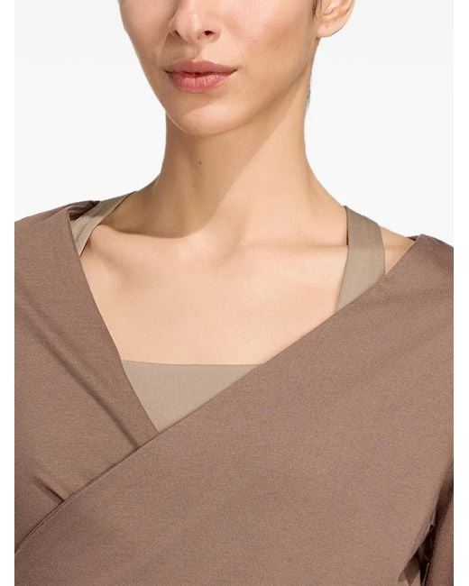 Adidas Natural 3-Stripes Studio Wrap Top