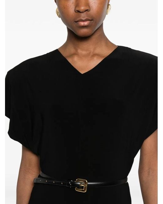 Norma Kamali Black Cap-Sleeves Jumpsuit