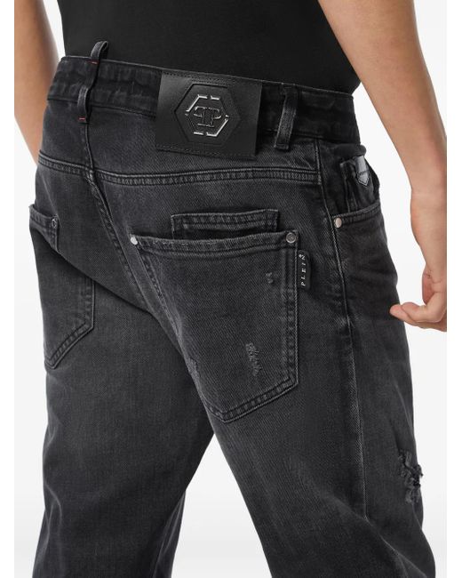 Philipp Plein Gray Straight Supreme Cut Jeans Hexagon for men