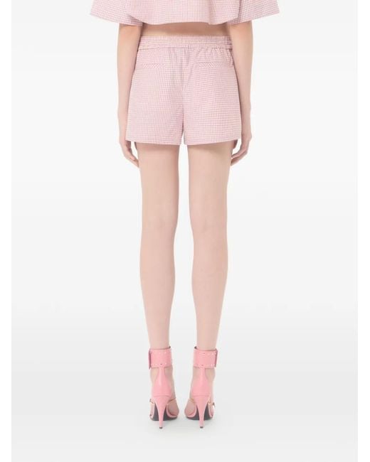 Valentino Garavani Pink Check Pattern Shorts