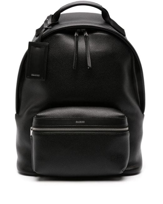 Sandro Black Logo-Stamp Top-Handle Backpack for men