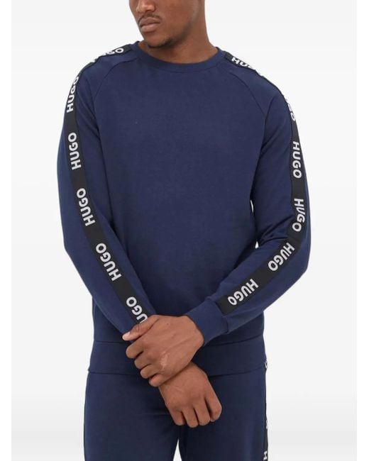 HUGO Blue Logo-Tape Sweatshirt for men