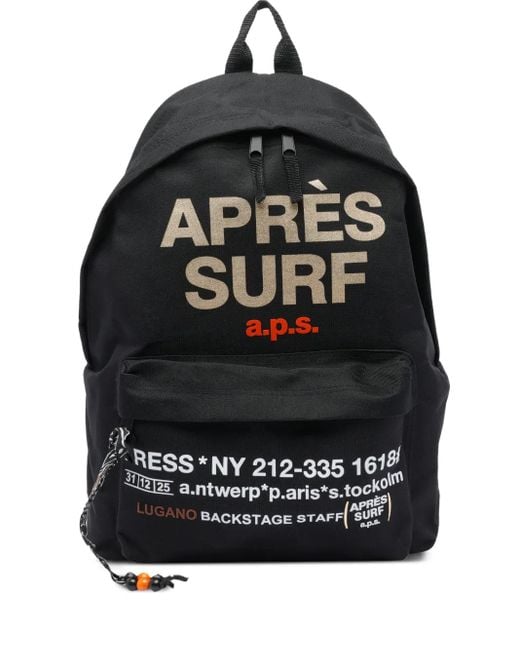 APRÈS SURF Black Logo-Print Backpack for men
