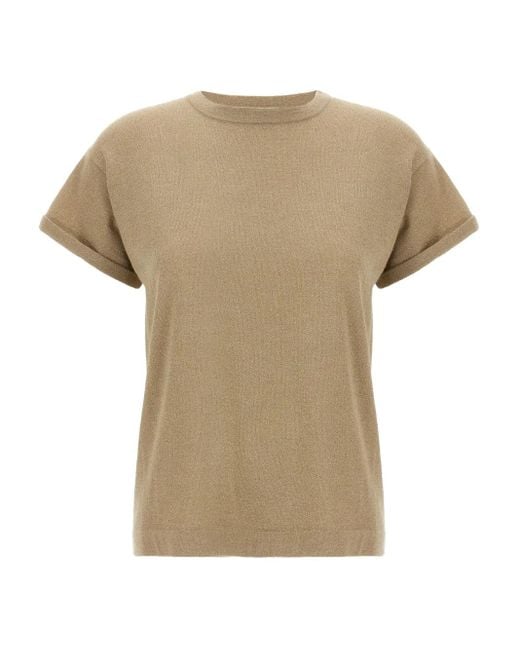 Brunello Cucinelli ラメ Tシャツ Natural