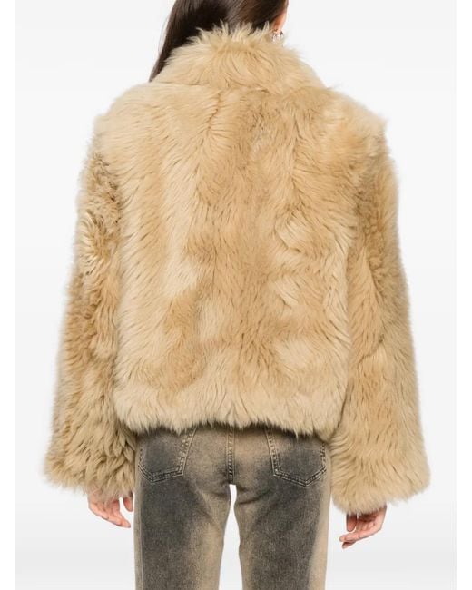 Cynthia Rowley Natural Shearling Cropped Jacket