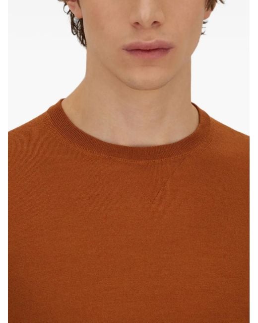 Herno Orange Resort Ribbed-Trim Sweater for men