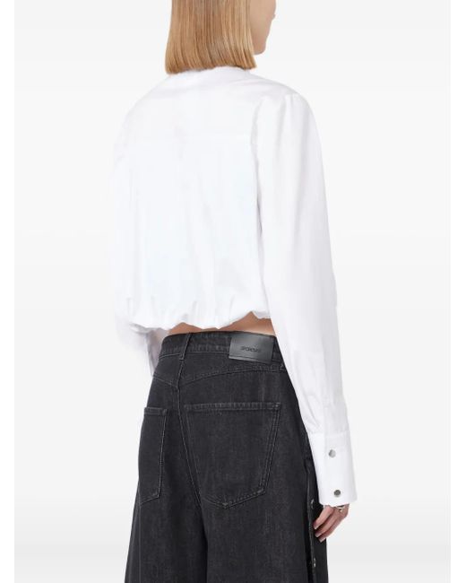 Max Mara White Zemira Cinched-Waist Shirt