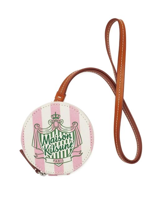 Maison Kitsuné White Striped Logo Wallet for men
