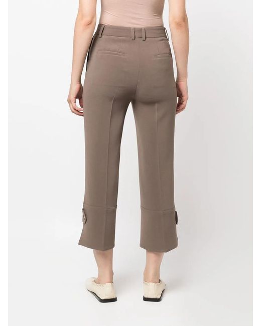 Alberto Biani Brown Tailored Cropped Trousers