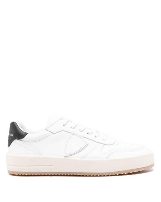 Philippe Model White Temple Veau Leather Sneakers