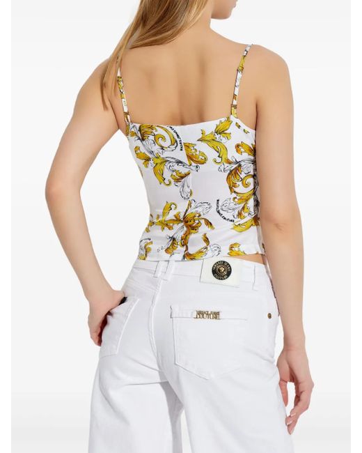 Versace Jeans Couture White Oberteil mit Barocco-Print