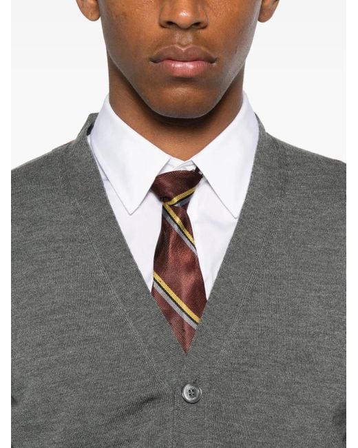 Gucci Gray Button-Front V-Neck Cardigan for men