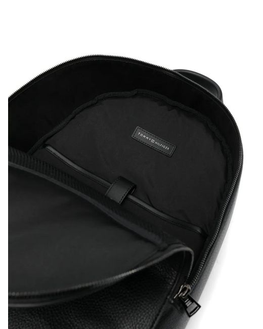 Tommy Hilfiger Black Logo-Plaque Backpack for men