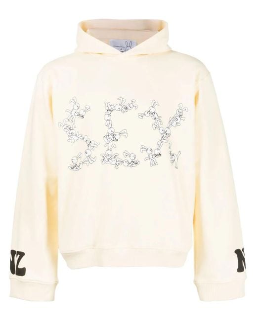 Natasha Zinko Natural Bunny-Print Hoodie