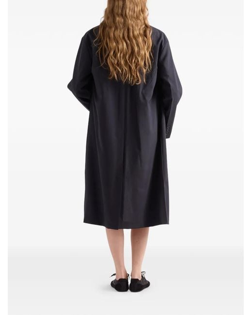 Prada Blue Single-Breasted Light Wool Coat