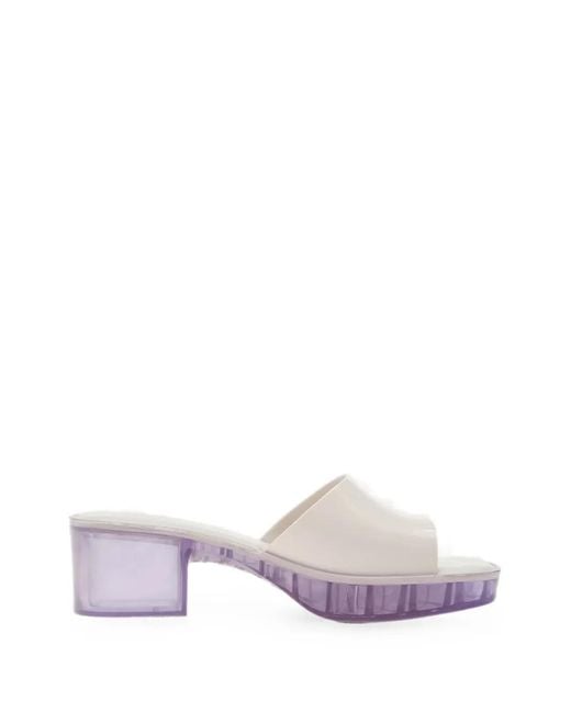 Melissa Pink Translucent Block-Heel Sandals
