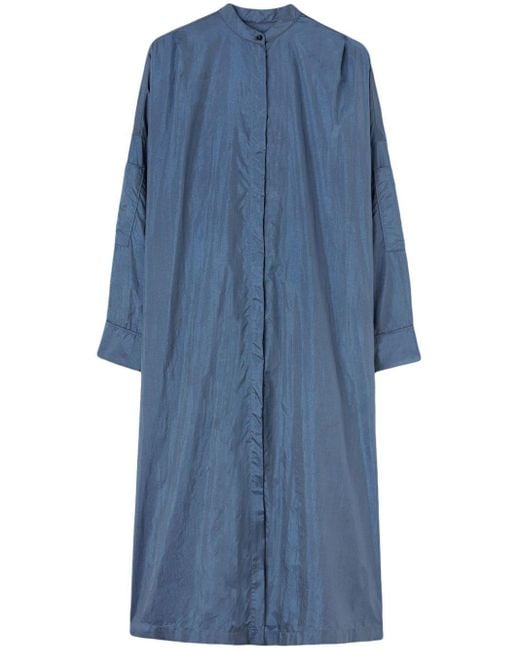 Jil Sander Blue Belted Midi Shirt Dress