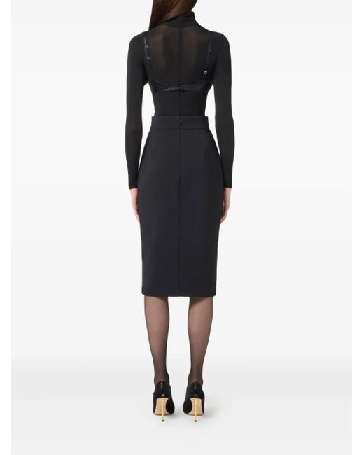 Elisabetta Franchi Black Long Sleeve Bodysuit