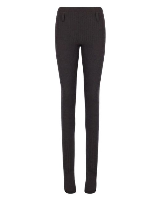 Prada Gray Ribbed Tights