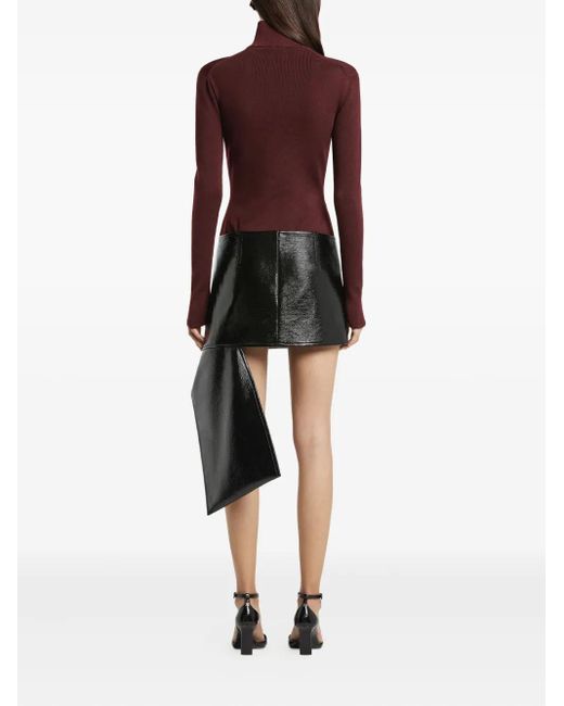 Courreges Purple Zipped Mock-Neck Sweater
