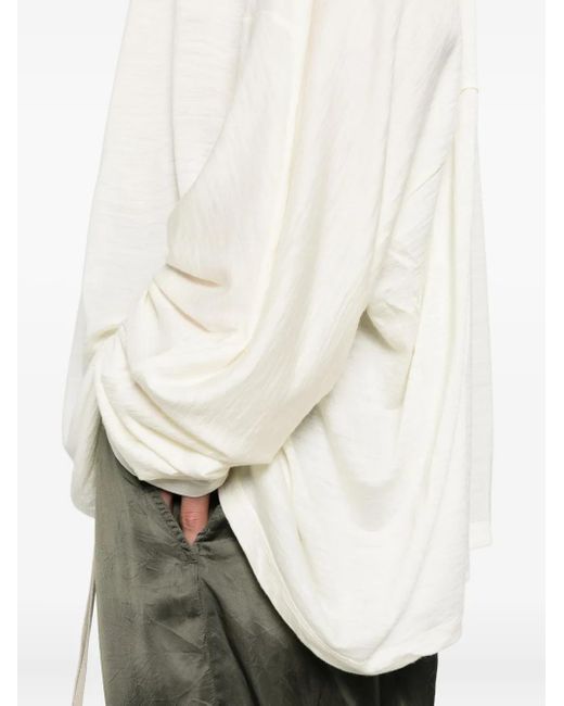Maglione Con Scollo Drappeggiato di Rick Owens in Natural da Uomo