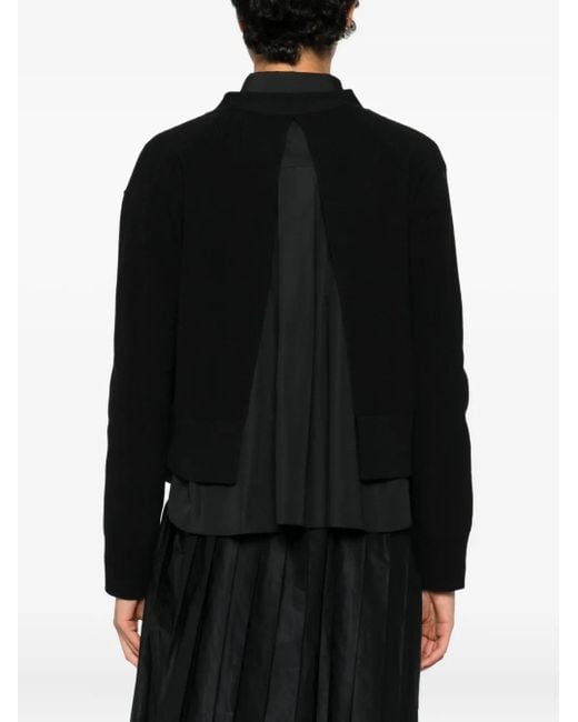 Sacai Black Button Pocket Knitwear