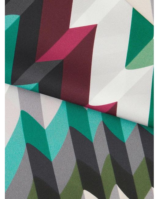 Missoni Green Zigzag Silk Scarf