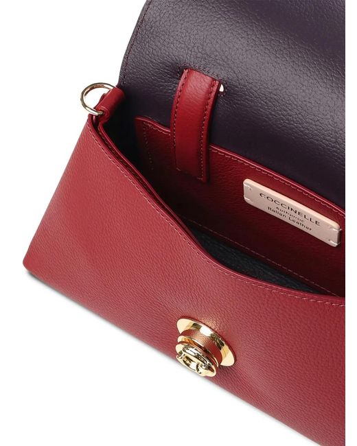Coccinelle Red Small Nikla Leather Tote Bag