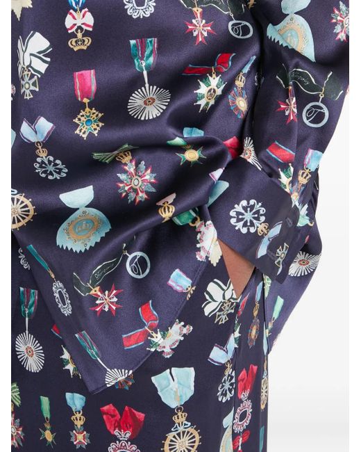 Pantalon Gloriette En Soie Temperley London en coloris Blue