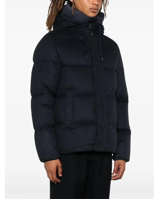 Herno Blue Brushed Puffer Jacket for men
