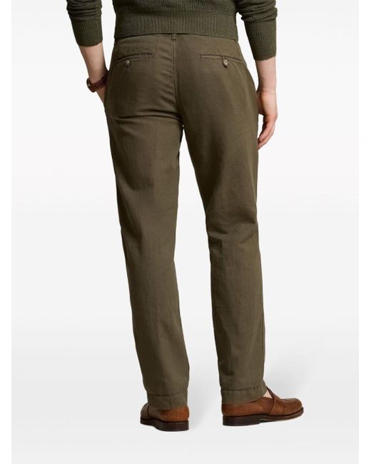 Polo Ralph Lauren Green Straight-leg Linen-cotton Trousers for men