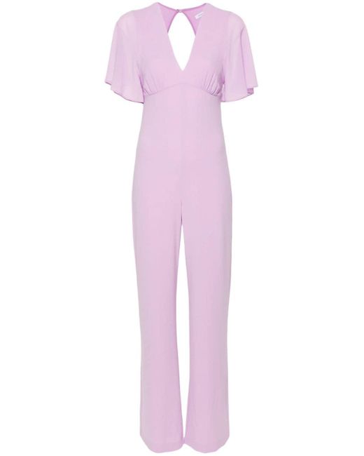 Patrizia Pepe Purple Jumpsuit mit V-Ausschnitt