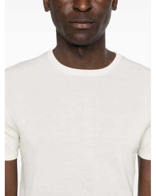L.b.m. 1911 White Short-Sleeve Knitted T-Shirt for men