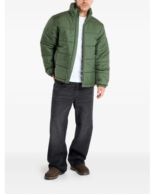 Vans Green Hillgate Zip-Up Puffer Jacket for men