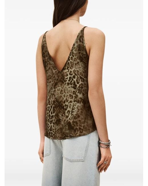 Ba&sh Brown Blouse Hemlock À Imprimé Animalier