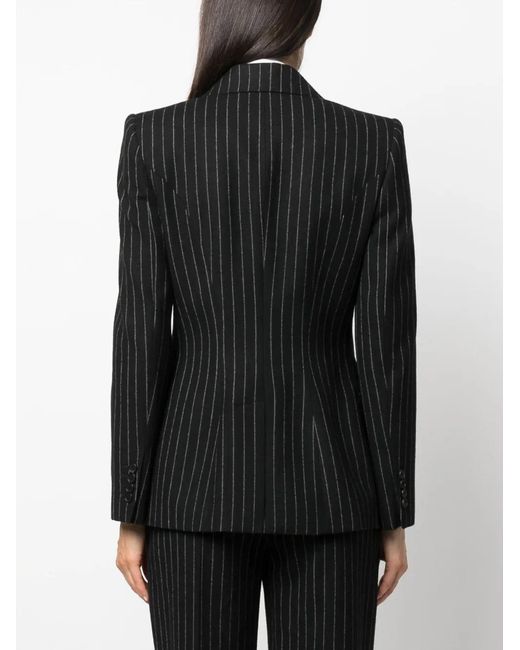 McQueen Gestreepte Blazer in het Black