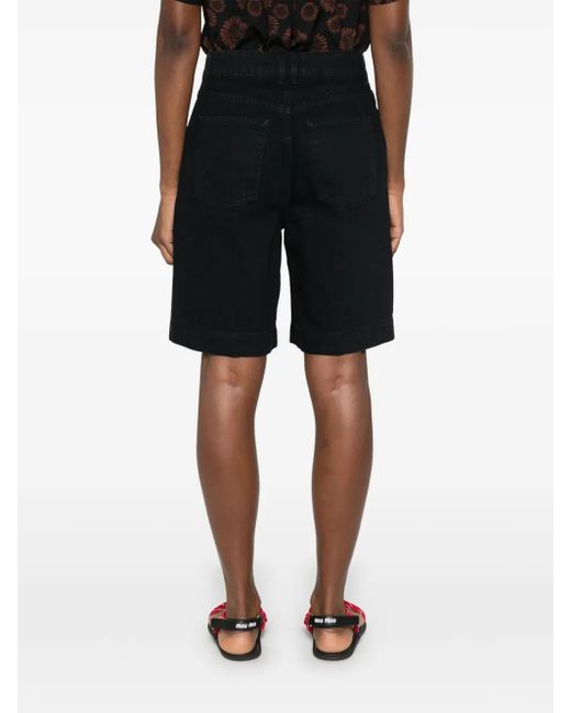 FRAME Black Organic Cotton Denim Shorts