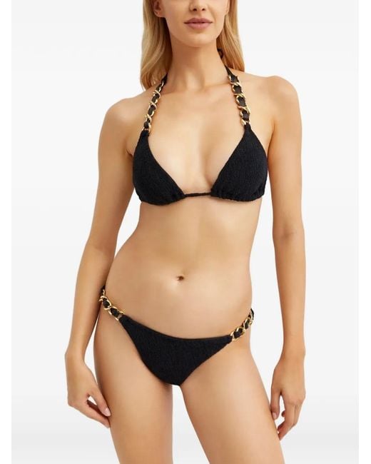 Beach Bunny Black Brynn Chain Bikini Top