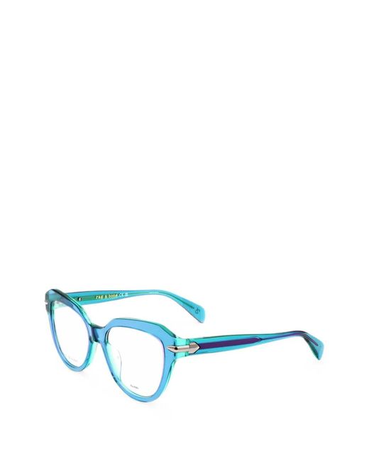 Rag & Bone Blue Geometric-Frame Glasses
