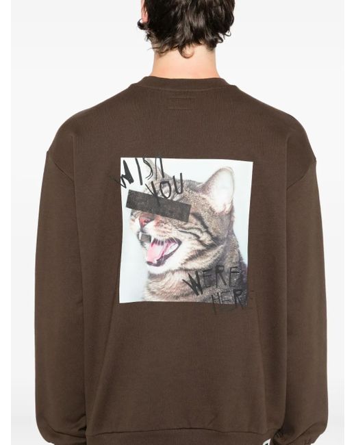 Izzue Brown Logo-Embroidered Sweatshirt for men