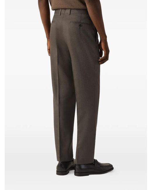 Zegna Gray Pleated Trousers for men