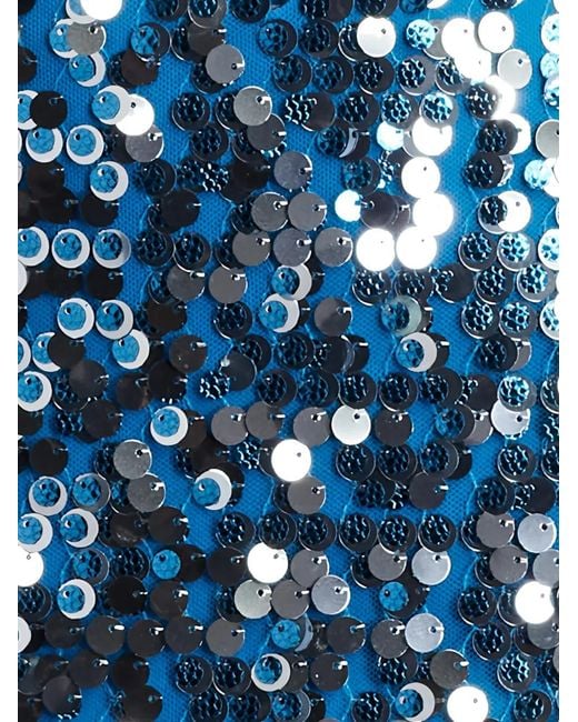 Tadashi Shoji Blue Joia Sequined Halterneck Mini Dress