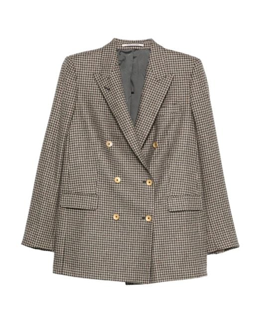Blazer Croisé À Motif Pied-De-Poule Tagliatore en coloris Gray