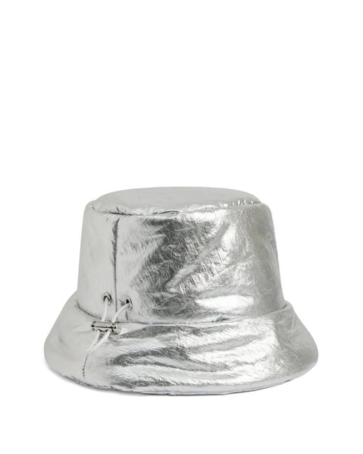 Fusalp White Crinkled-Effect Bucket Hat