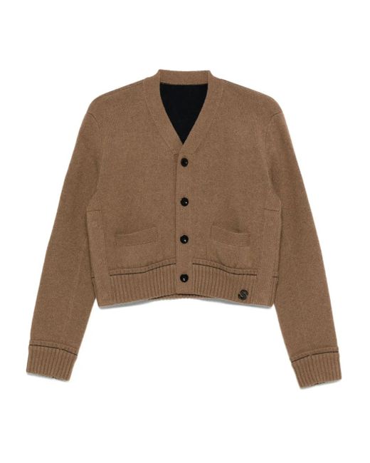 メンズ Sacai ロゴ カーディガン Brown