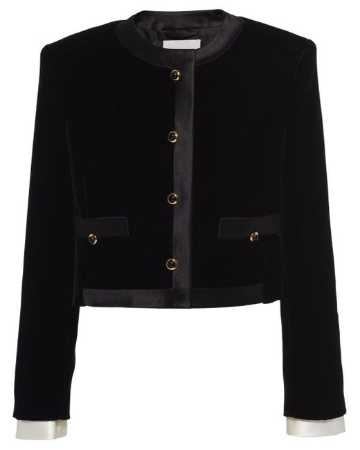 Miu Miu Black Single-breasted Velvet Jacket