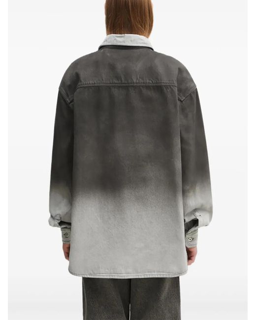 Marcelo Burlon Gray Ombre-Effect Shirt for men