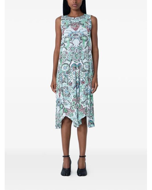 Pleats Please Issey Miyake Blue Light Festival Midi Dress