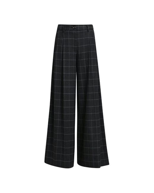 Essentiel Antwerp Black Kollection Check-Pattern Palazzo Pants