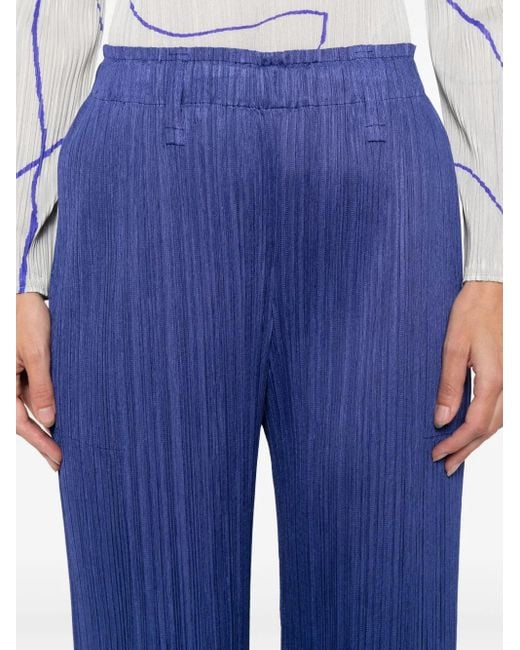 Issey Miyake Blue Belt-Loops Trousers